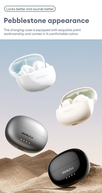 Lenovo ThinkPlus Hifi Panoramic Stereo Earbuds - Crystal Clear Sound, Ergonomic Design, Long Battery Life, Advanced Noise Cancellation, USB-C Fast Charging Case, Wireless Audio|Ergonomic Earbuds|Compact Design, Earbud Case