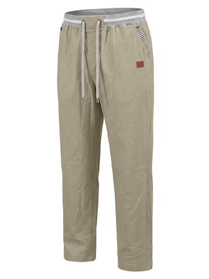 Men's Casual Linen Pants Lightweight Breathable Drawstring