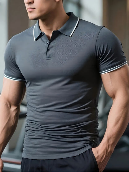 Men'S Quick-Dry Polo Shirt with a Collar for Summer - Breathable, Quick-Drying, Buttoned, Suitable for Beach, Golf, And Casual Office Wear, Smooth Texture Beach Tee - ayq