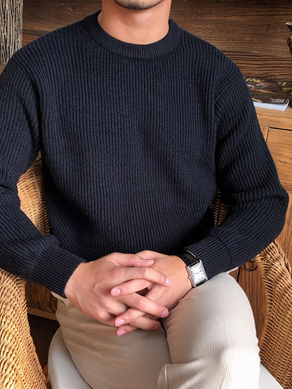 Բաց գույնի, հասուն ոճի աշուն/ձմեռ, հիմնական, տղամարդկանց համար, երկար թևքերով, առօրյա, բրիտանական, կլոր վզնոցով, տրիկոտաժե, բարձր օձիքավոր վերնաշապիկով