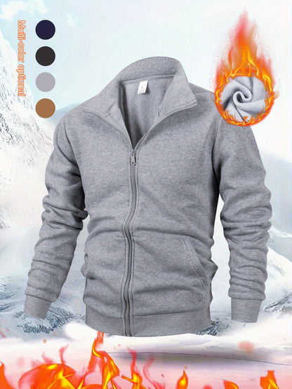 Men's Thermal Jacket - Extreme Cold Weather Zip-Up Coat with Full-Zip Exterior/Interior Layering - Lightweight Anti-Scratch Windproof Outerwear for Skiing, Camping, Hiking - Machine Washable Winter Jacket in Black/Navy/Gray/B