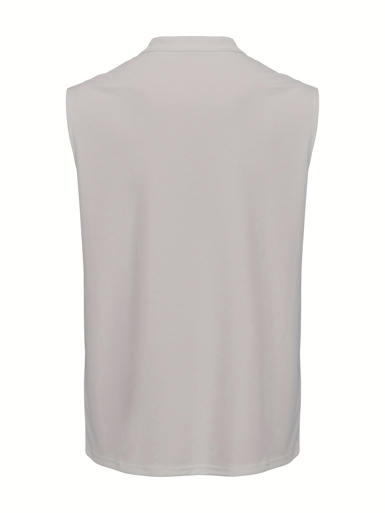 Men's Sleeveless V-Neck Shirt with Quarter Zip - Lightweight Summer To
