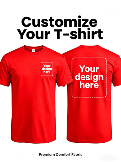 Men's Custom Polyester Crew Neck T-Shirt - Casual Summer Wear