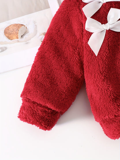 Two-Piece Cute Girls' Autumn/Winter Set: Long Sleeve Hooded Plush Butterfly Top with Pants, Perfect for Daily Outdoor Wear. Cozy Faux Fur Fabric - Essential Indoor & Winter Accessory and Holiday Gift Idea, Perfect for Outdoor