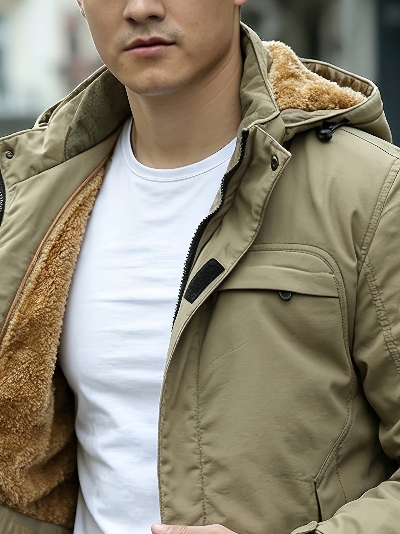 Men's Heavyweight Hooded Workwear Jacket with Full Lining