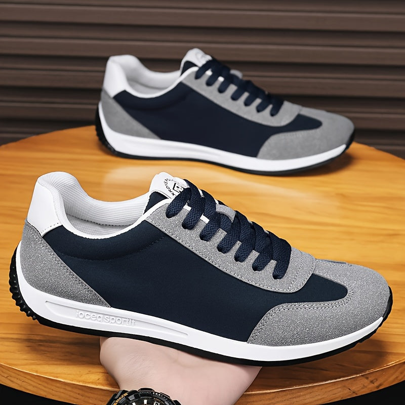 Men'S Casual Sneakers - Navy & Gray, Breathable, Anti-Sweat, Soft Sole, Durable, Lace-Up Design, All-Season Comfort, Outdoor & Casual Wear, Casual Footwear | Modern Casual Sneakers | Comfortable Footwear