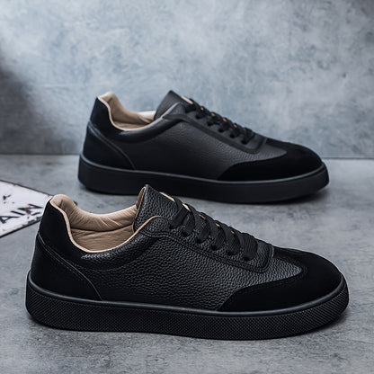 Men's Black Vintage Casual Skate Sneakers with Soft Sole