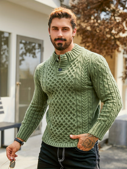 Տղամարդու ջերմային, օձիքով, մալուխով տրիկոտաժե սվիտեր - գծավոր H-աձև, կանոնավոր չափսի սվիտեր, լվացքի մեքենայով լվացվող ձմեռային սվիտեր՝ ակոսավոր դետալներով՝ աշնանային և ձմեռային համար, տրիկոտաժե սվիտեր, միջին առաձգականության գործվածք