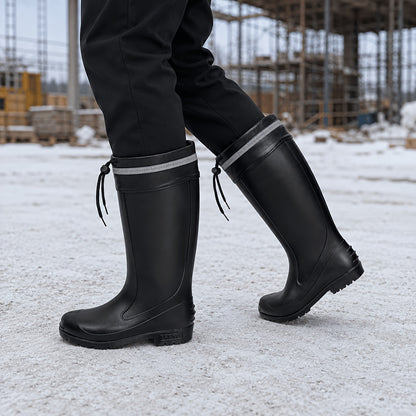 All-Season Tall Waterproof Rain Boots with Fleece Lining