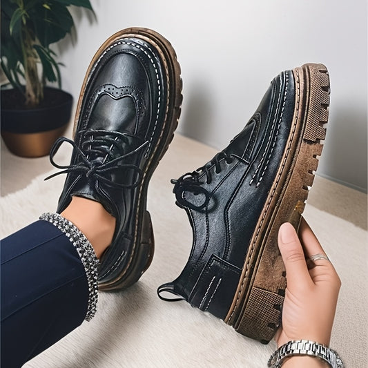 Men's Business Casual Height-Increasing Lace-Up Formal Shoes - ayq