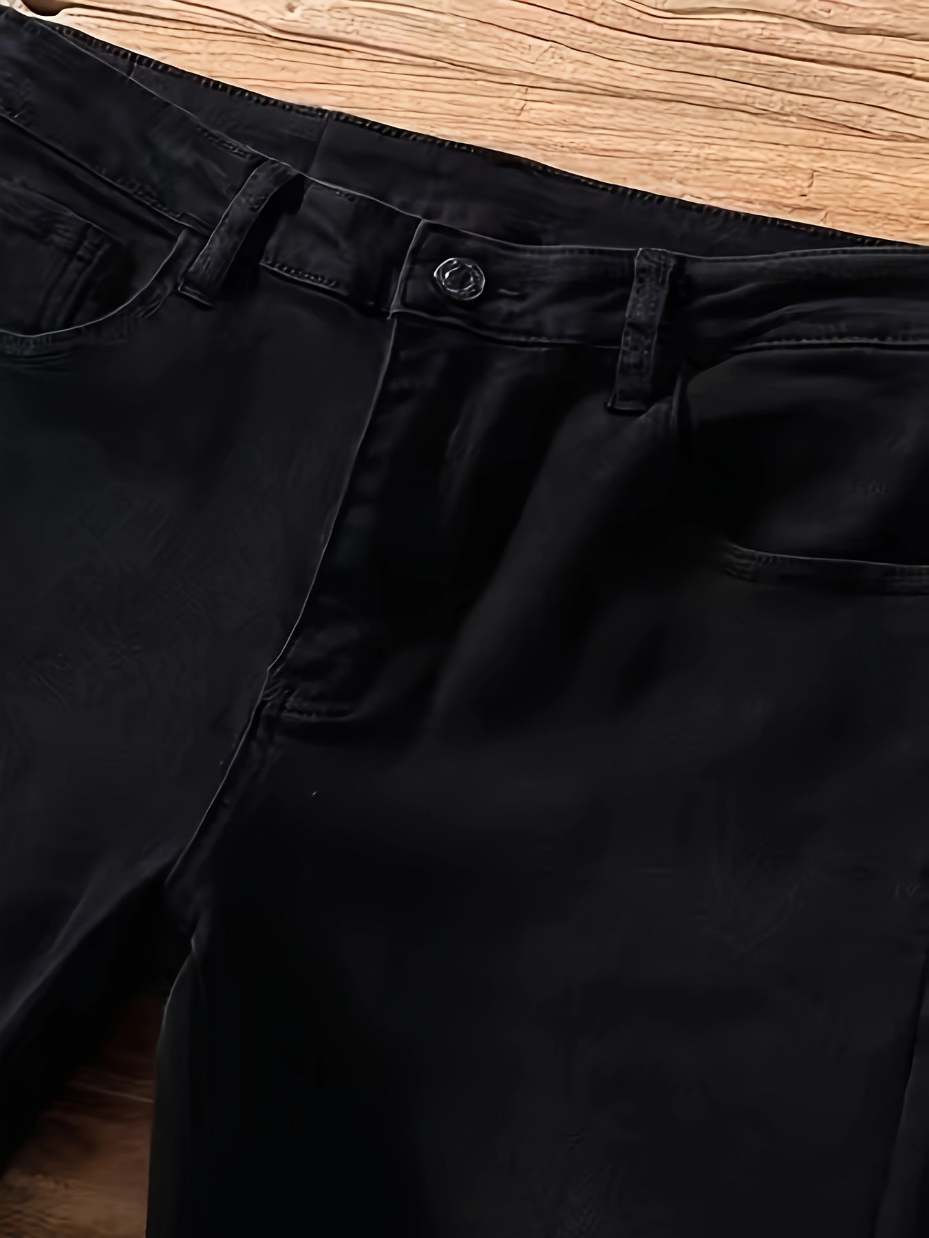 Men's Solid Regular Fit And Cuffed Dress Pants With Pockets, Casual And Chic Pants For Spring And Autumn Business And Formal Occasions, Old Money Style
