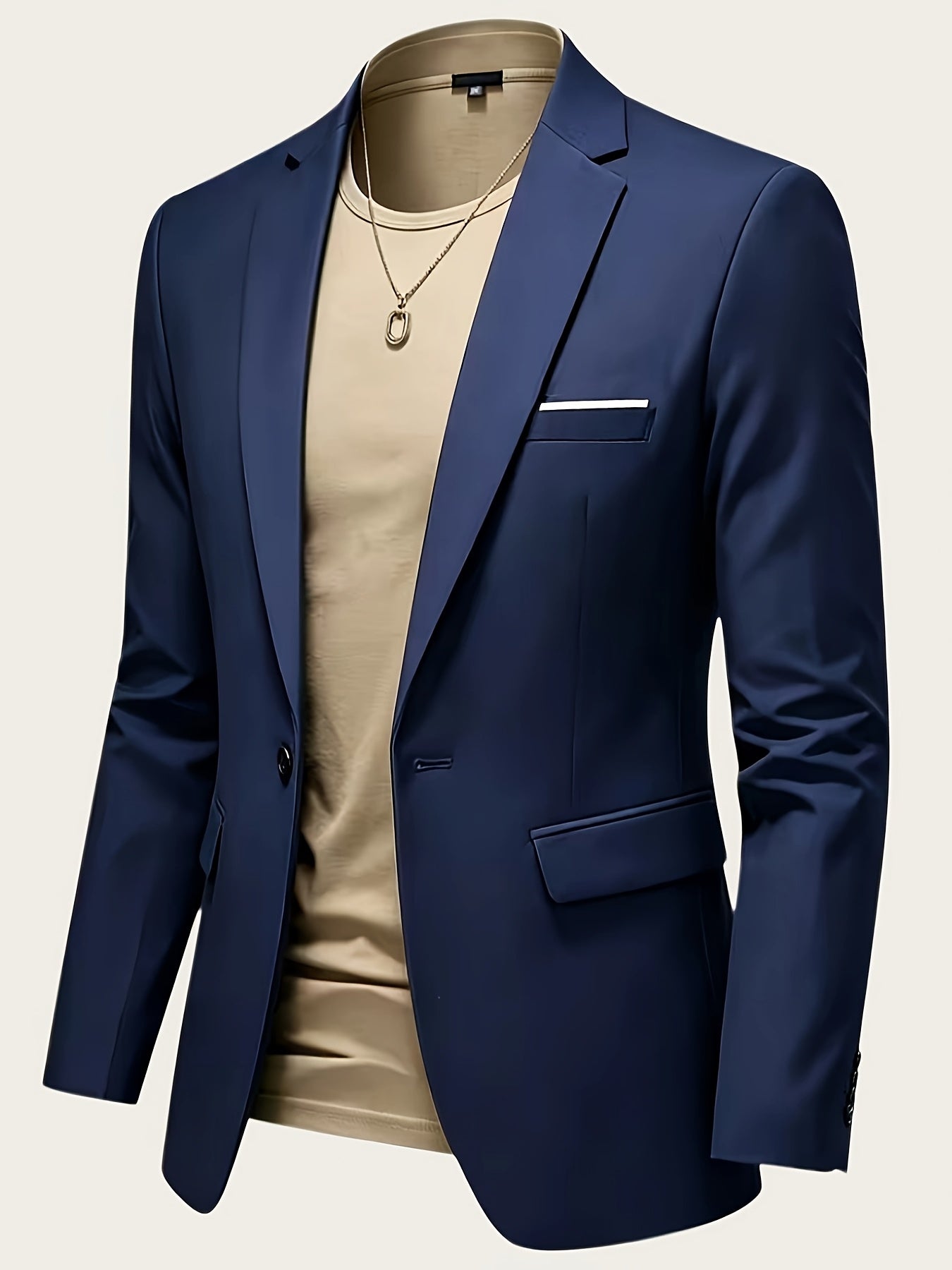 Men's Lightweight Single-Breasted Suit Jacket for Business & Events