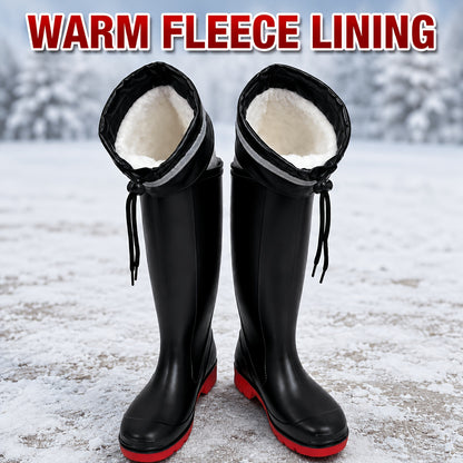 All-Season Tall Waterproof Rain Boots with Fleece Lining