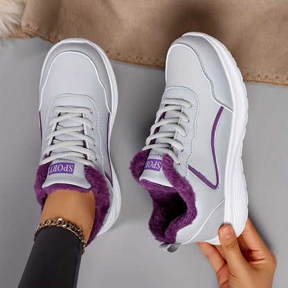 Կանացի ձմեռային ձնագնացքներ - Հաստ պլատֆորմային ներբան՝ լավ բռնման համար, թեթև ցրտադիմացկուն կոշիկներ՝ կապիչով, սահքից պաշտպանող EVA արտաքին ներբան - ամբողջովին սինթետիկ, արհեստական կաշվի նման վերին մաս - տաք, մեկուսացված՝ վազքի, արշավի և այլնի համար