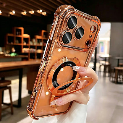 Ultra-Thin Transparent Magnetic Stand Phone Case for iPhone 11-18 Pro