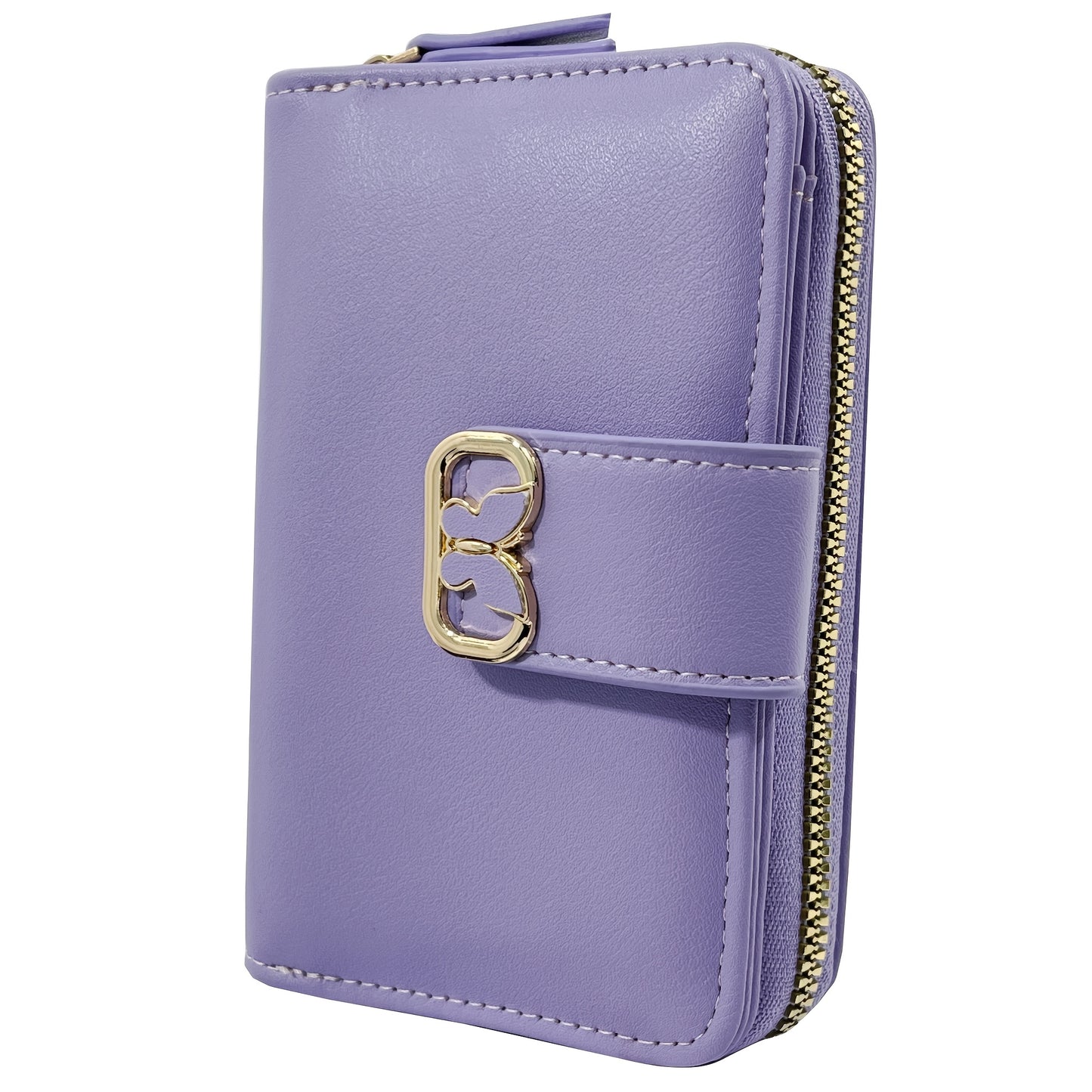 Large Capacity Butterfly Clasp Wallet with Single Zipper | Multiple Card Slots, Fresh and Easy Style, Lining, Zip Pocket - KAIPIBAO