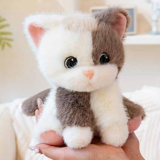 Adorable Plush Toy of a Calico Cat, Soft And Fluffy, Perfect for Gifts During The Holidays Or As Home Decoration.