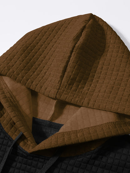 Նորաձև գլխարկով սվիտեր | Տղամարդու առօրյա սվիտեր թեթևակի ձգվող գործվածքից, երկար թևքերով, գրպանային դետալներով, միագույն նախշերով՝ գարուն/աշուն