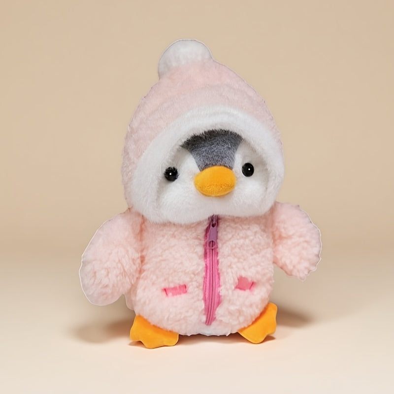 Adorable Penguin Plush Toy - Charming Plush Doll with Blue Eyes & Red Heart, Soft Polyester Stuffed Animal for Girls, Kids Birthday Gift, Home Decor, Holiday & Wedding Favor, Penguin Gifts, Festive Gift Item, Playful Design,