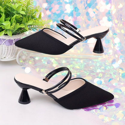 Women's Elegant Pointed-Toe High Heel Sandals with Ankle Strap
