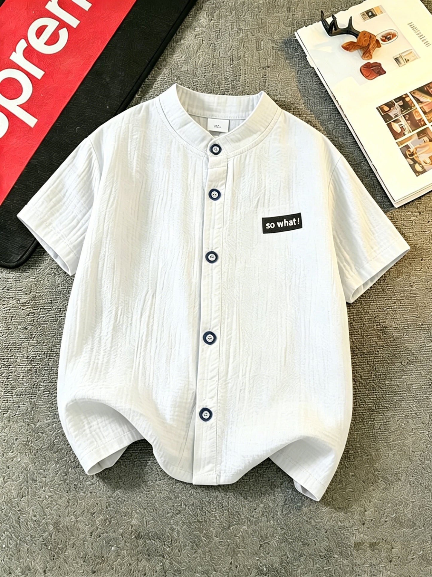 Kids' Casual Cotton Cardigan Shirt, Lightweight Summer Top