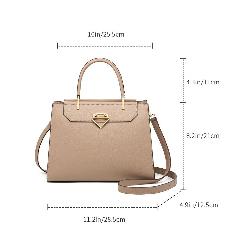 Large Capacity Vintage Women's Leather Handbag with Adjustable Strap