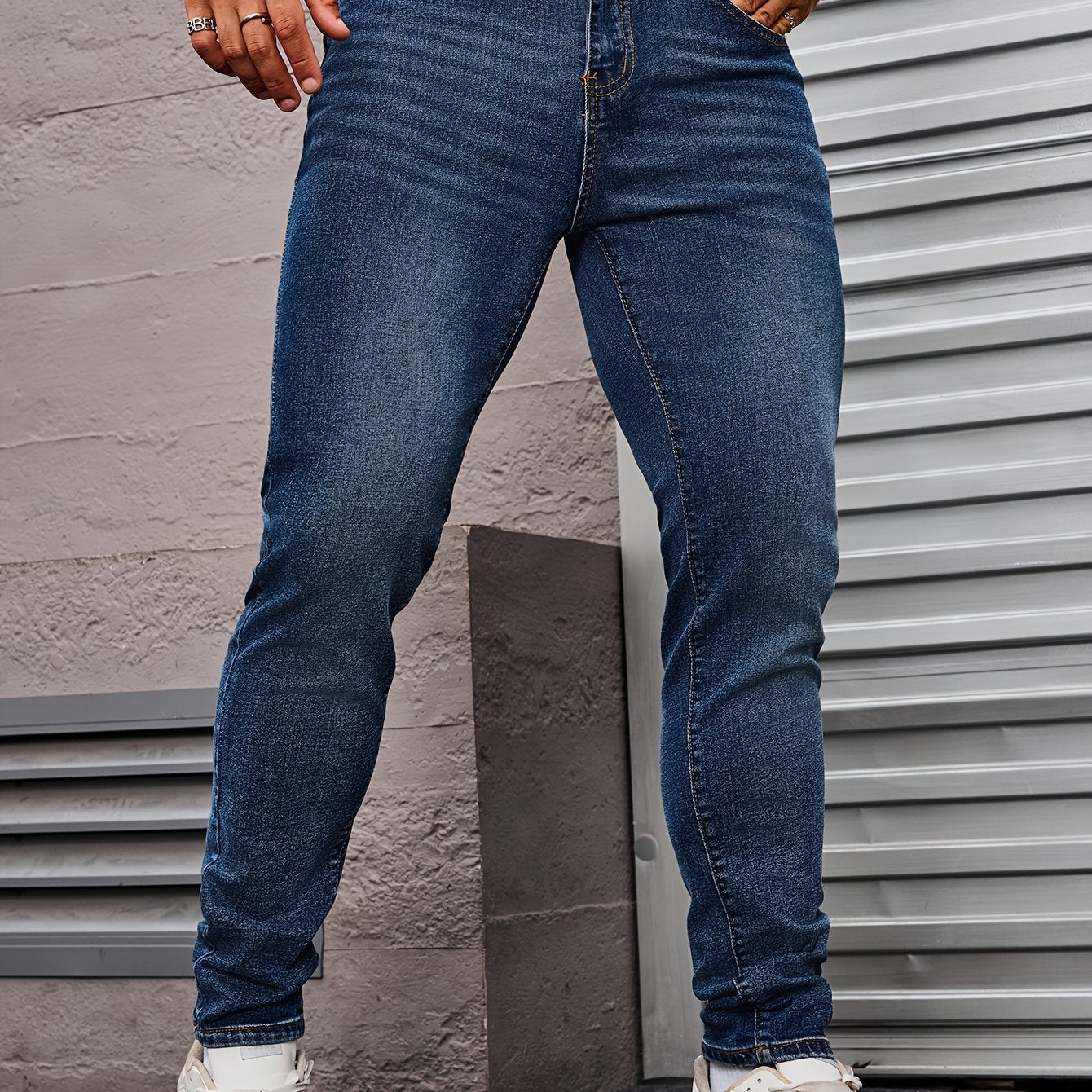 Men's Slim Fit Jeans - Rayon Blend, Stretch Denim, Solid Color, Machine Washable, Everyday Denim|Slim Fit Jeans|Rayon Blend Denim