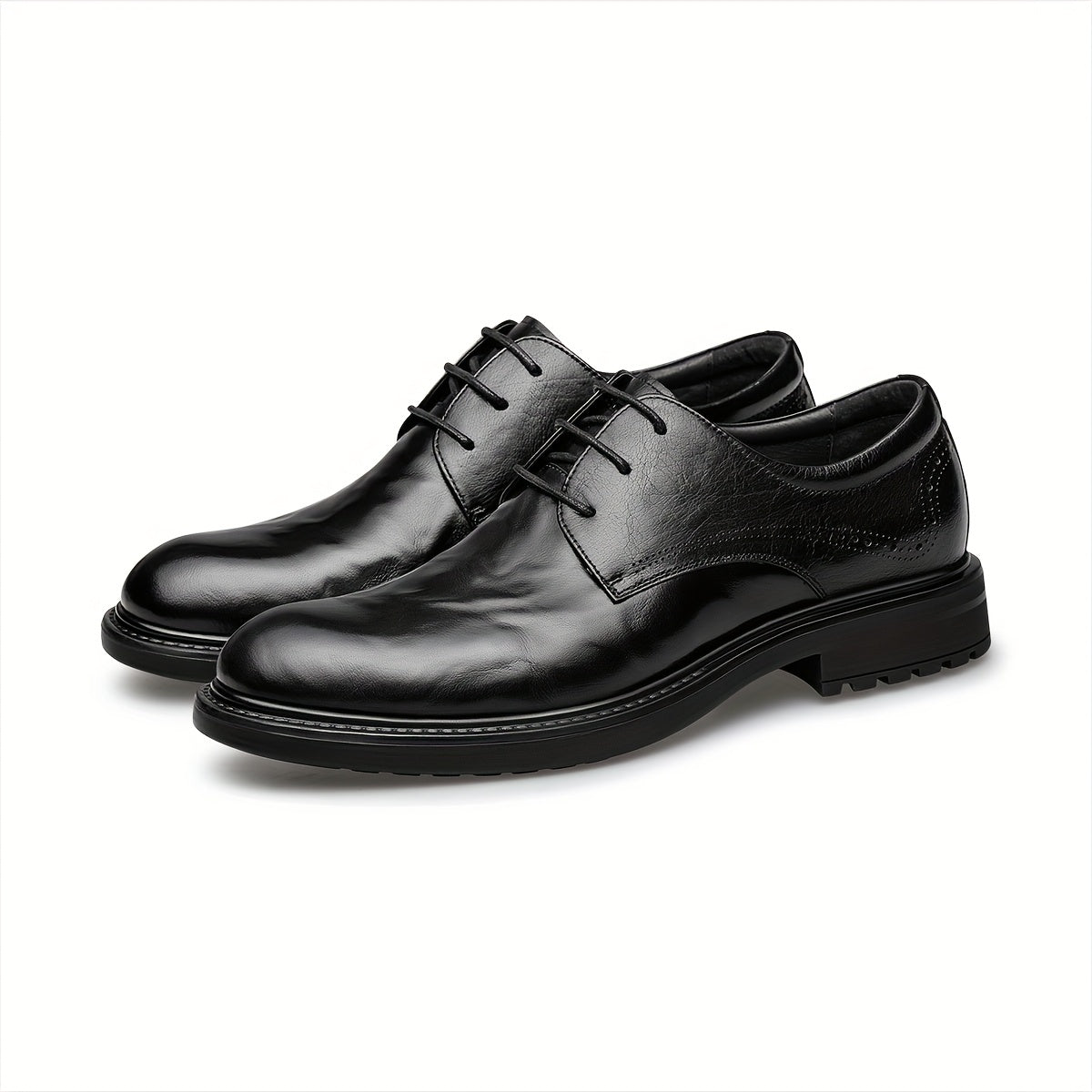 Men's Handmade Leather Derby Shoes Business Formal Low Top