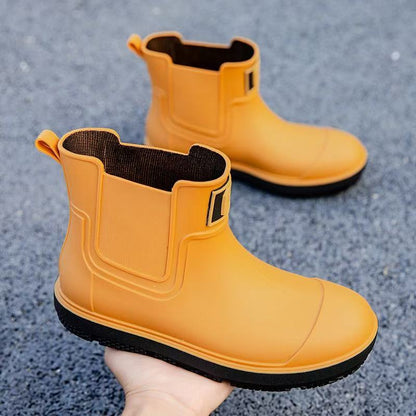 Men's Slip-Resistant Chelsea Ankle Rain Boots, Lightweight