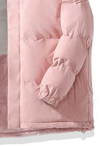 Տղամարդու երկկողմանի բրդյա ծածկույթով հաստ բաճկոն՝ առօրյա կանգնած օձիքով՝ տառերի տպագրությամբ, սովորական չափսերով, գրպաններով, պոլիեսթերային լցոնով, բազմակողմանի աշուն/ձմեռ համար, ձմեռային բաճկոն