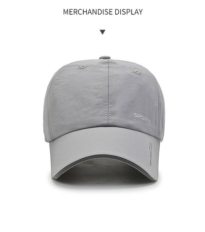 Unisex Polyester Baseball Cap, Quick-Dry Breathable Duck Hat with Reflective Strip, Sun Protection Snap Closure, Hand Wash Only, Stretch Fit for Spring/Summer Outdoor Travel Sports