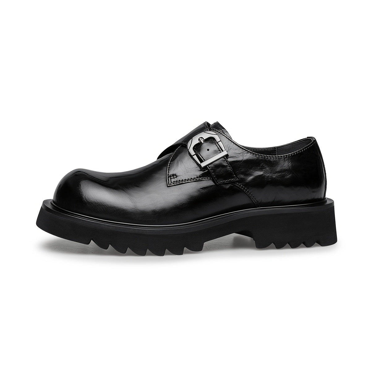 Men's Casual Leather Slip-On Business Shoes with Thick Sole