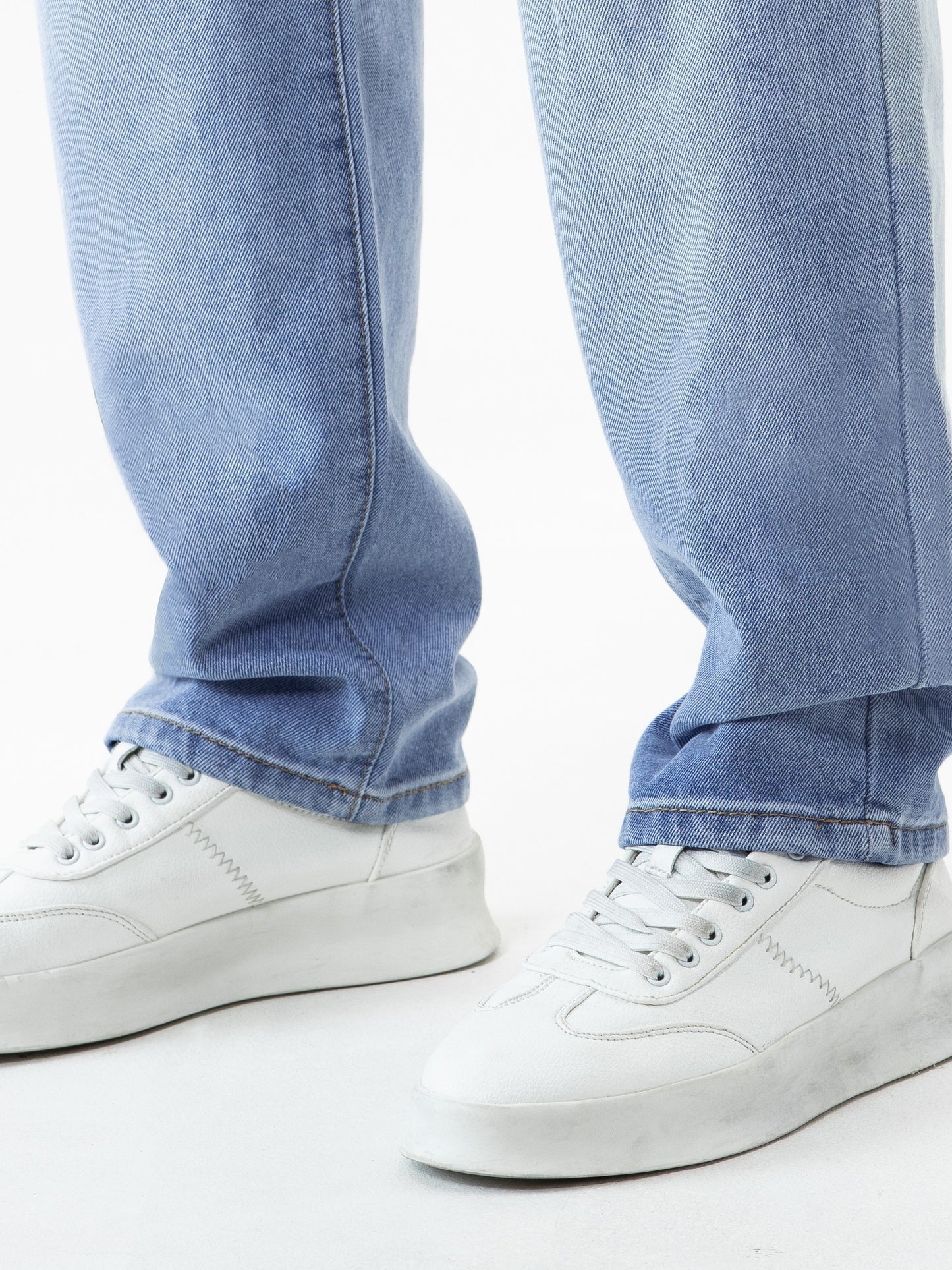 Men's Solid Denim Pants With Pockets, Stylish Cotton Blend Jeans For Outdoor Activities