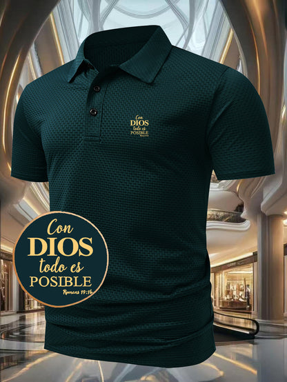 G884-DIOS Men's Short Sleeve Casual Summer Printed T-Shirt - Fashionable and Versatile Top, Geometric Design, Lightweight Golf Shirt - ayq