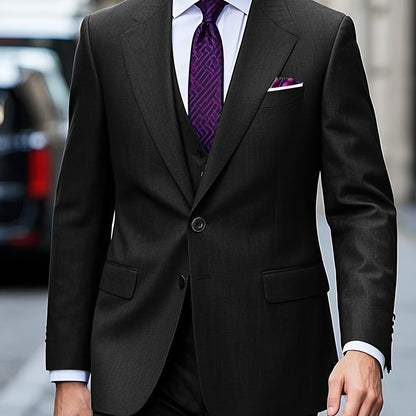 Men's Suit Set 2pcs Suit and Trousers Versatile and Fashionable for Parties, Weddings and Ceremonies