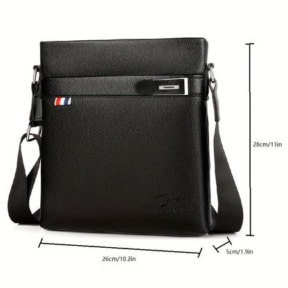 Men'S Stylish Black Crossbody Bag with Adjustable Strap, Multiple Compartments  Zipper Closure - Lightweight for Daily Commute, Travel, and Work Trips, Travel Bag, Versatile Shoulder Bag, Textured Finish