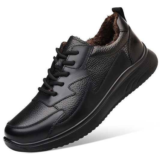 Men's Winter Sneakers, Warm Casual Shoes, Wavy Stitching Design with Comfortable Soft Sole, Casual Sneakers for Street Fashion and Friend Gatherings