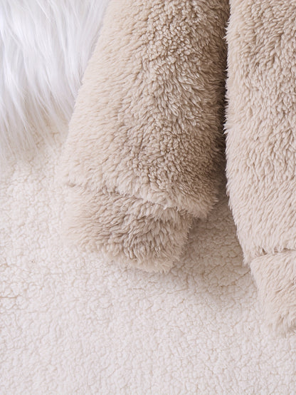 Տղաների աշնանային և ձմեռային նորաձև, առօրյա, պարզ, խելոք, տաք, միագույն, փափուկ, արջուկի տեսքով ասեղնագործված վերնաշապիկով, երկկտորանոց, հիանալի է բացօթյա օգտագործման համար