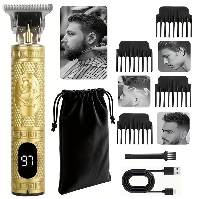 YAIAWISU Men's -Like Electric Hair Clipper & Beard Trimmer - USB- Operation, T-Shaped Blade with 4 Adjustable Speeds (Limited Combs), Self-Cleaning Design, Lithium-Free -Free Technology, All-in-One Hair Cutting