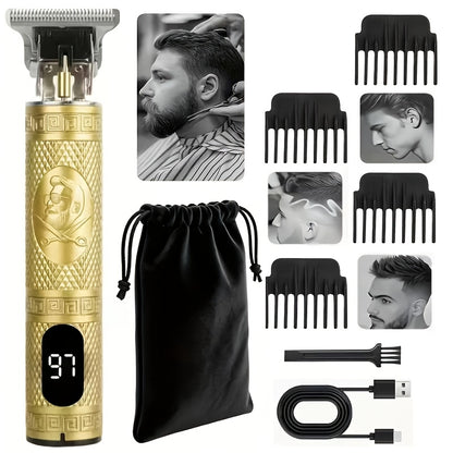 YAIAWISU Men's -Like Electric Hair Clipper & Beard Trimmer - USB- Operation, T-Shaped Blade with 4 Adjustable Speeds (Limited Combs), Self-Cleaning Design, Lithium-Free -Free Technology, All-in-One Hair Cutting