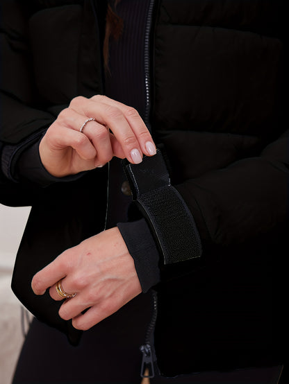 Կանացի ձմեռային կարճ գլխարկով բաճկոն՝ մանանեխի, դեղին և սև գույների հակադրությամբ, փքված վերարկու գրպաններով, գոտի և ամուր կայծակաճարմանդ, առօրյա, էլեգանտ վերնազգեստ ցուրտ եղանակի համար (ձեռքով լվացում/քիմմաքրում), հաստ ձմեռային բաճկոն կանանց համար, Win