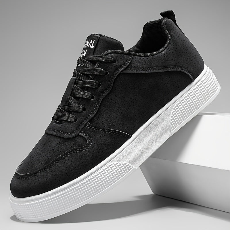 1 Pair MAINALUN Men'S Skateboarding Sneakers - Low-Top Lace-Up Casual Shoes with Thick PVC Sole, Breathable Fabric Lining  Durable Synthetic Upper for Daily Wear, Outdoor, Travel, Parties - Green/Black/Khaki, Skateboarding S