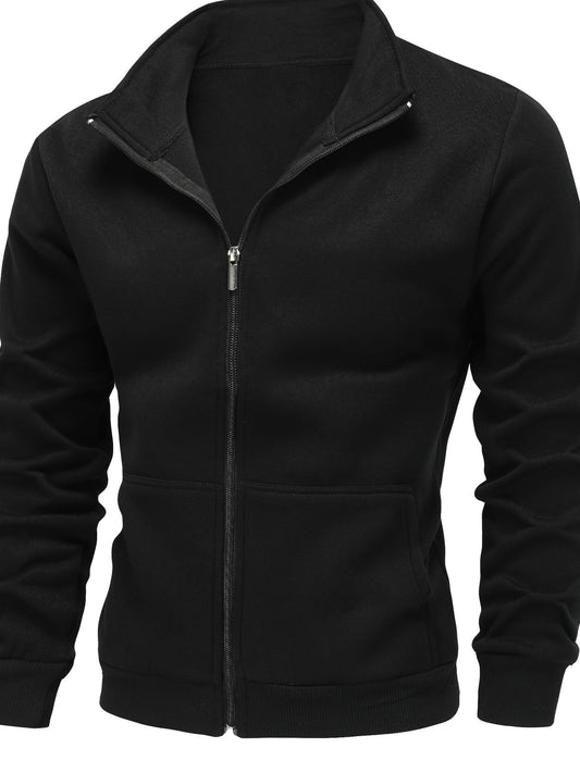 Տղամարդու կարմիր բրդյա կայծակաճարմանդով վերնաշապիկ - հարմարավետ աշնանային և ձմեռային առօրյա բաճկոն՝ առջևի գրպաններով, երկար թևքերով և լարերով գլխարկով, գլխարկով սվիտեր, աշնանային վերնազգեստ, դիմացկուն գործվածք