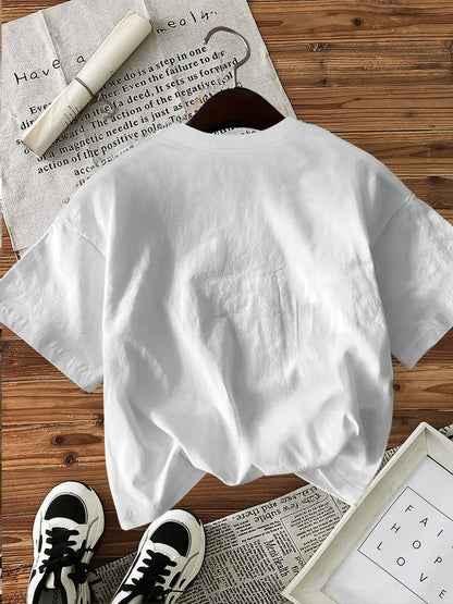 Women's Cotton Loose-Fit Crew Neck Short-Sleeve T-Shirt