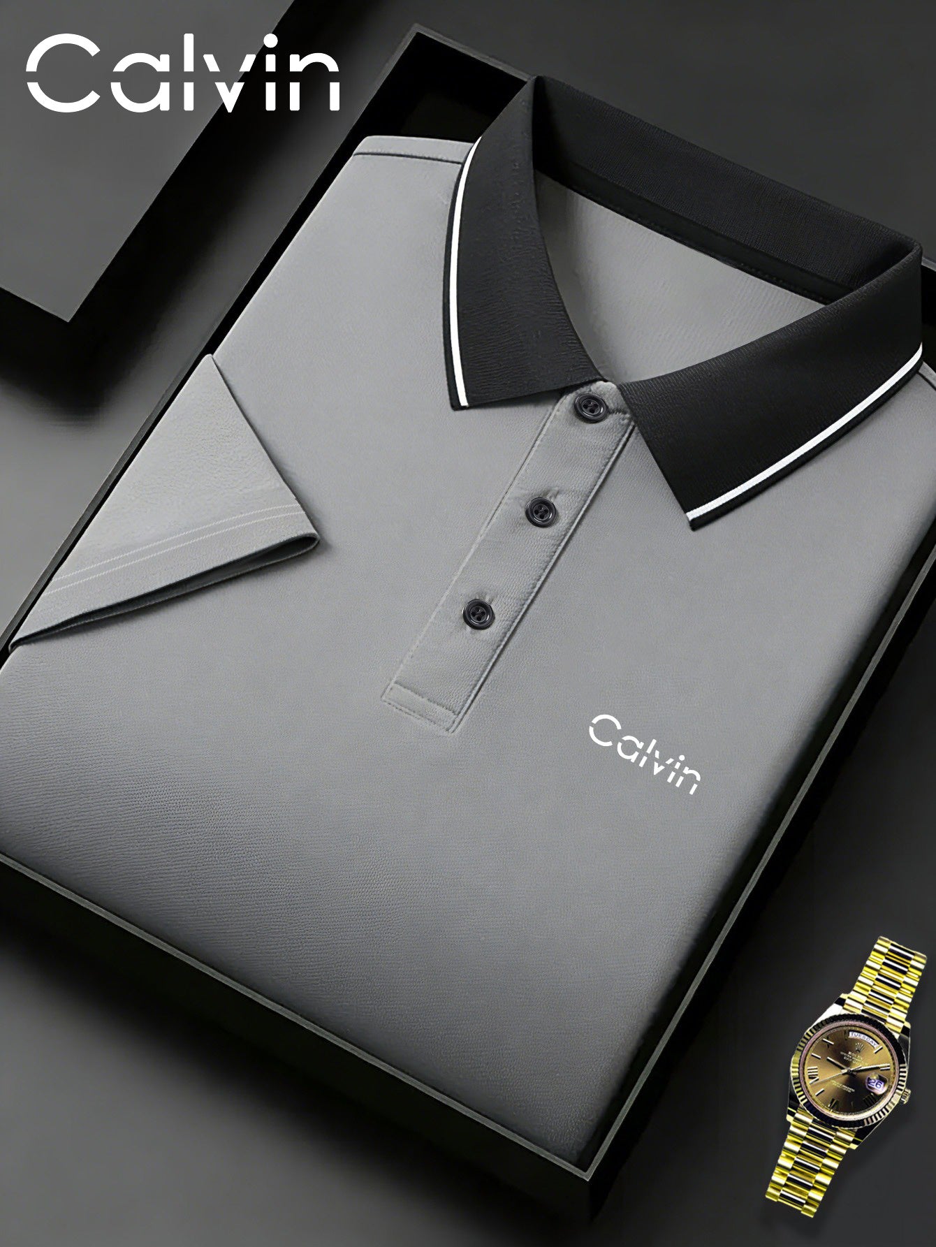 Quick-Dry Men's Short-Sleeve - Trendy Calvin Print - ayq