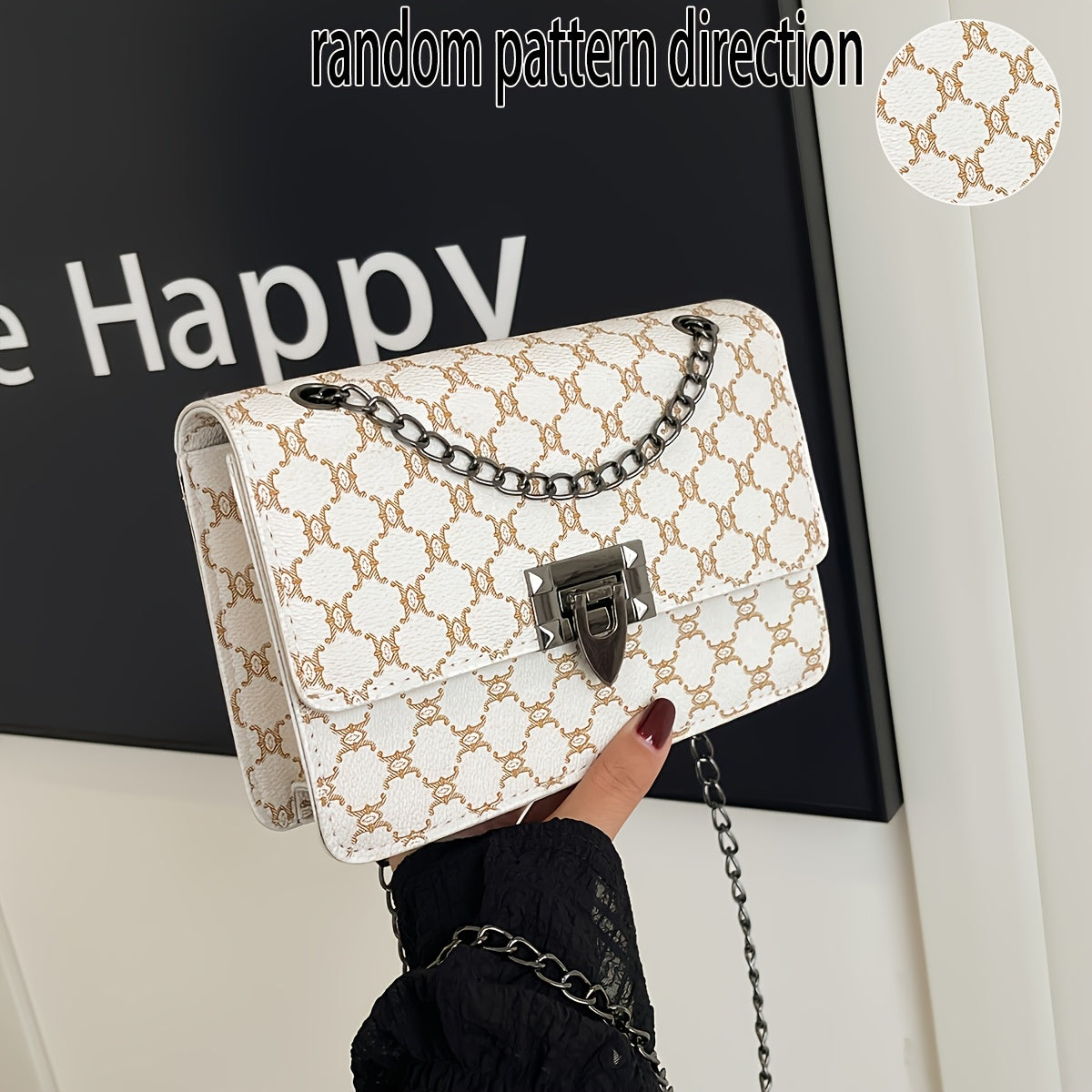 Կանացի ուսի պայուսակ, մեծ տարողությամբ ձեռքի պայուսակ, խաչաձև պայուսակով, շղթայով, միջին տարիքի կանանց համար