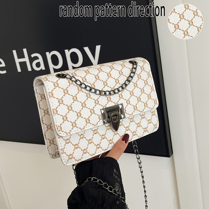 Կանացի ուսի պայուսակ, մեծ տարողությամբ ձեռքի պայուսակ, խաչաձև պայուսակով, շղթայով, միջին տարիքի կանանց համար