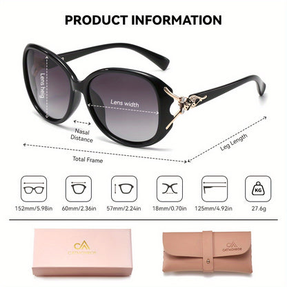 Women's Oversized Oval Fashion Glasses with Polarized UV400 Lenses