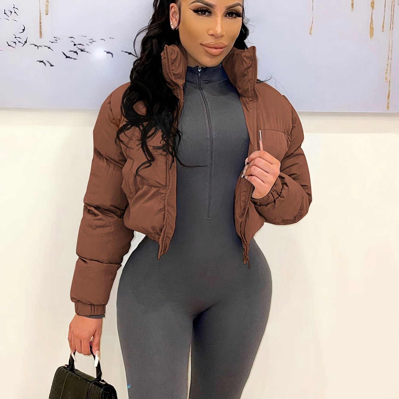 Աշնանային/ձմեռային եվրոպական և ամերիկյան կանացի կարճ բաճկոն