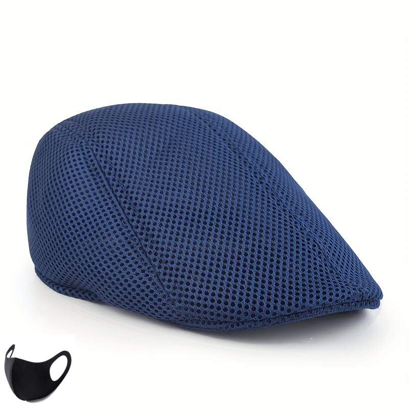 Men's Lightweight Breathable Mesh Beret Cap - Casual Summer Hat